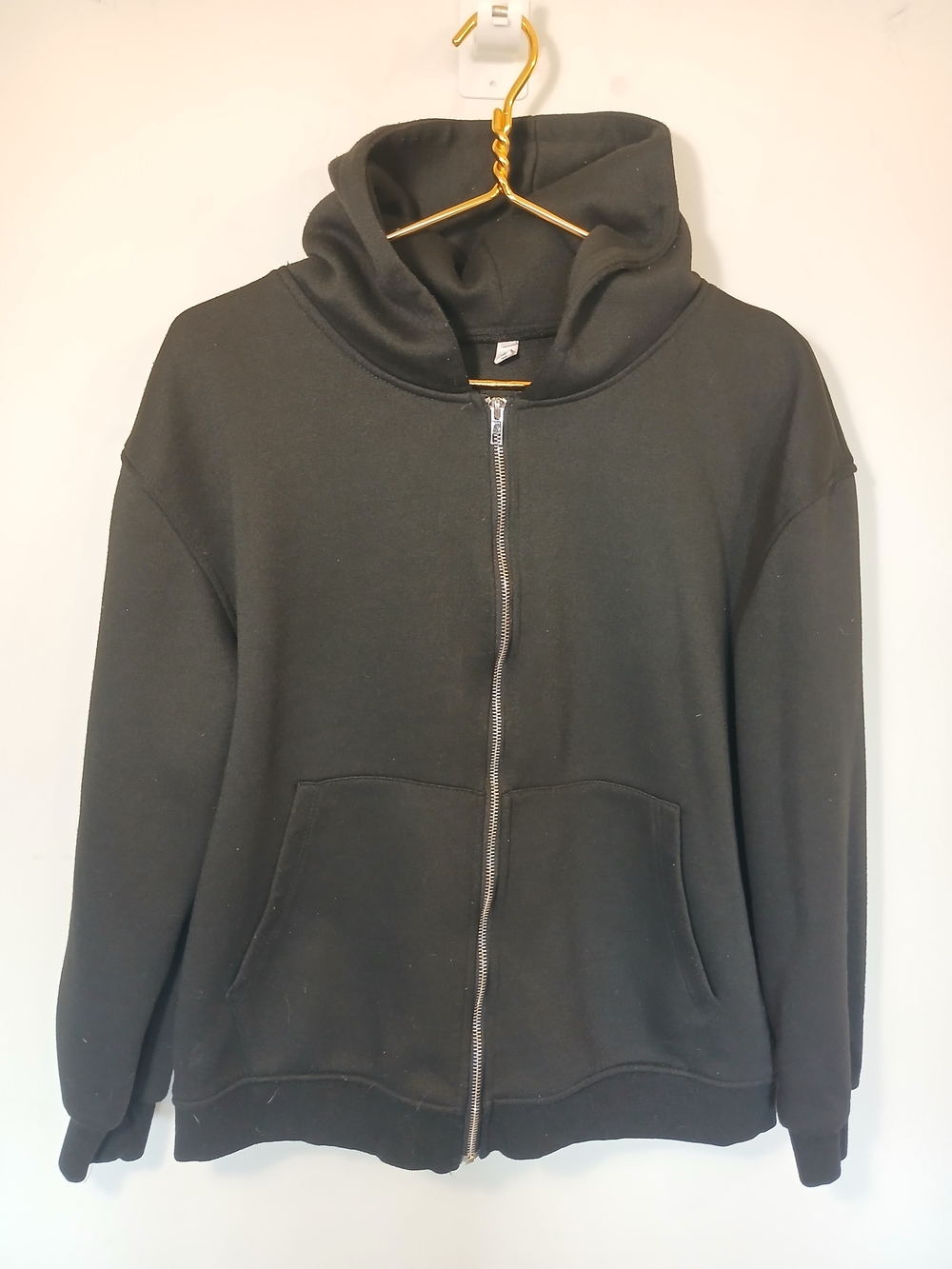 Black Hooded Jacket with Integrated Backpack Pocket - Picture 9 of 9